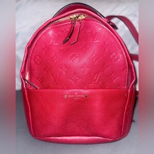 Louis Vuitton Sorbonne Backpack Red Monogram Empreinte Leather
